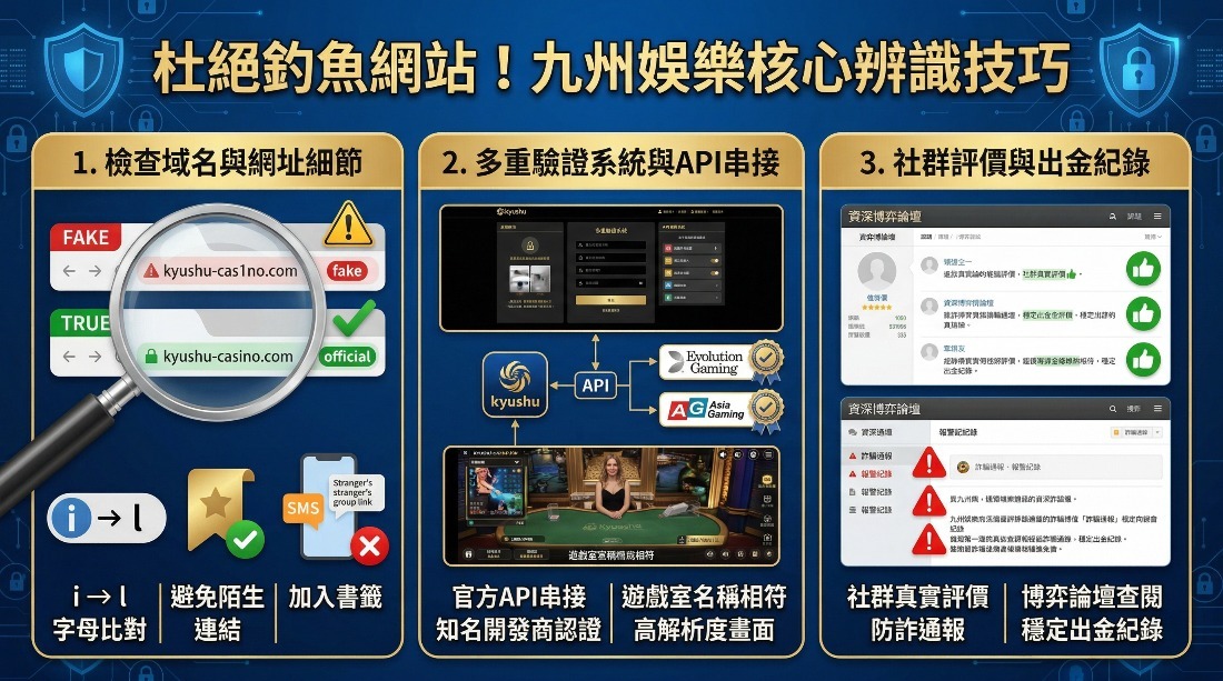 九州娛樂城官網最新登入網址：預防釣魚詐騙！3招辨識正版與假冒平台
